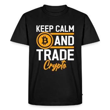 Keep calm and trade cryptocurrencies - Men's Premium Organic T-Shirt - black - Front - Nico (187cm)