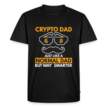 Crypto Dad Like a Normal Daddy but Much Cooler - Men's Premium Organic T-Shirt - black - Front - Nico (187cm)