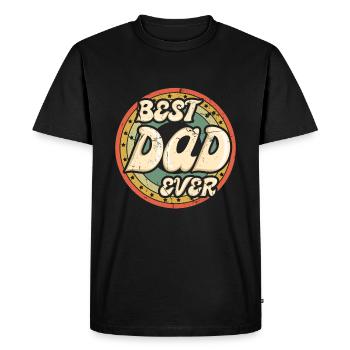 Best Dad Papa Retro Vintage 2023 Fathers Day - Men's Premium Organic T-Shirt - black - Front - Nico (187cm)