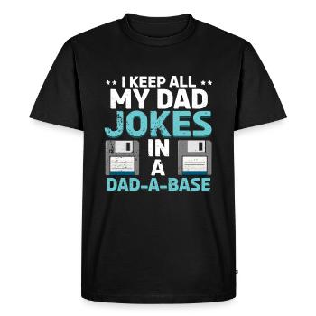 Drôle papa Père Blagues Humour Citations Fête des pères - T-shirt Premium bio Homme - noir - Devant - Nico (187cm)