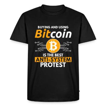 Buying and Using Bitcoin - Men's Premium Organic T-Shirt - black - Front - Nico (187cm)