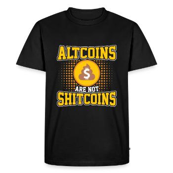 Les Altcoins ne sont pas des Shitcoins - T-shirt Premium bio Homme - noir - Devant - Nico (187cm)
