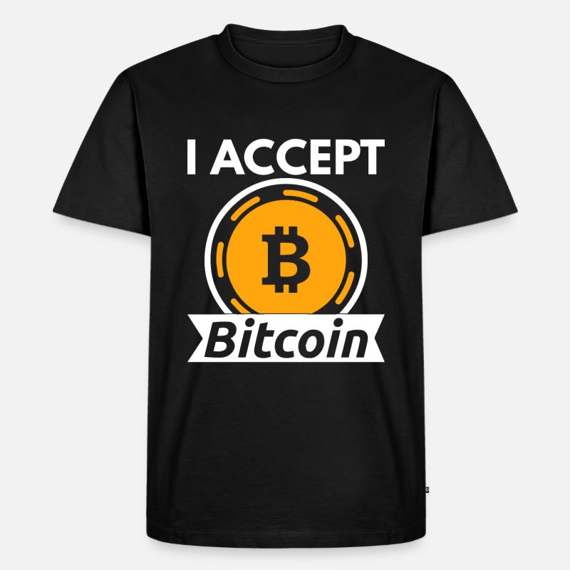 I accept Bitcoin - Crypto - Men's Premium Organic T-Shirt - black