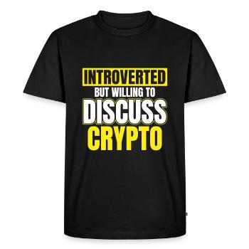 Introverti mais prêt à discuter crypto - T-shirt Premium bio Homme - noir - Devant - Nico (187cm)