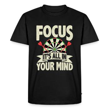Focus It's all in your head - Darts - Men's Premium Organic T-Shirt - black - Front - Nico (187cm)