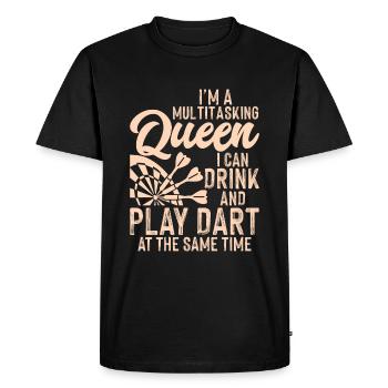 I'm a multitasking queen I can drink - Men's Premium Organic T-Shirt - black - Front - Nico (187cm)