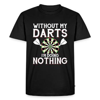 Sans mes fléchettes je ne fais rien - Fléchettes - T-shirt Premium bio Homme - noir - Devant - Nico (187cm)