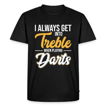 Je m’implique dans les fléchettes - fléchettes - T-shirt Premium bio Homme - noir - Devant - Nico (187cm)