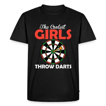 Les filles les plus cool lancent des fléchettes - T-shirt Premium bio Homme - noir - Devant - Nico (187cm)