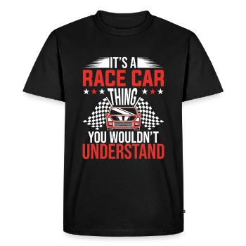 C’est une voiture de course que vous ne comprenez pas - T-shirt Premium bio Homme - noir - Devant - Nico (187cm)