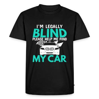 Je suis légalement aveugle s’il vous plaît aidez-moi voiture - T-shirt Premium bio Homme - noir - Devant - Nico (187cm)