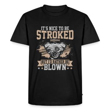 C’est agréable d’être caressé - voiture - T-shirt Premium bio Homme - noir - Devant - Nico (187cm)