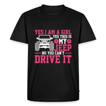 yes i'm a girl yes this is my car - Men's Premium Organic T-Shirt - black - Front - Nico (187cm)