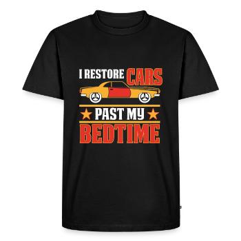 I restore cars when I'm in bed - Men's Premium Organic T-Shirt - black - Front - Nico (187cm)