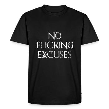No Damn Excuses - Motivation - T-shirt Premium bio Homme - noir - Devant - Nico (187cm)