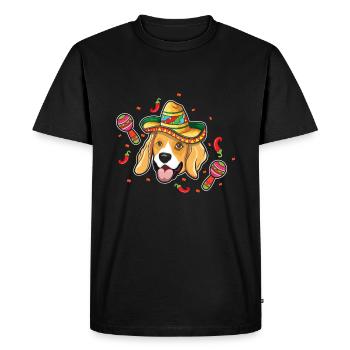 Pet Dog Beagle Funny Taco Happy Cinco De Mayo - Men's Premium Organic T-Shirt - black - Front - Nico (187cm)