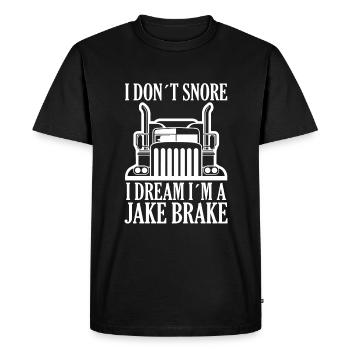 Je ne ronfle pas Je rêve que je suis un frein - T-shirt Premium bio Homme - noir - Devant - Nico (187cm)