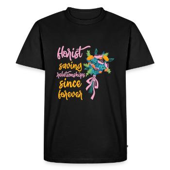 Les fleuristes sauvent des relations depuis des lustres - T-shirt Premium bio Homme - noir - Devant - Nico (187cm)