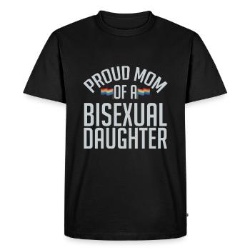 Fière maman d’une fille bisexuelle - T-shirt Premium bio Homme - noir - Devant - Nico (187cm)