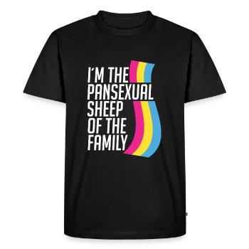 Je suis le mouton pansexuel de la famille - T-shirt Premium bio Homme - noir - Devant - Nico (187cm)