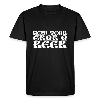 Nouvel An Prenez une bière - T-shirt Premium bio Homme - noir - Devant - Nico (187cm)