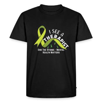 May Green End Stigma Mental Health Awareness - Men's Premium Organic T-Shirt - black - Front - Nico (187cm)