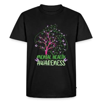 Mois de la sensibilisation à la santé mentale Mai vert - T-shirt Premium bio Homme - noir - Devant - Nico (187cm)