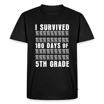 Bye School Last Class Day Survived 5th Grade - Men's Premium Organic T-Shirt - black - Front - Nico (187cm)