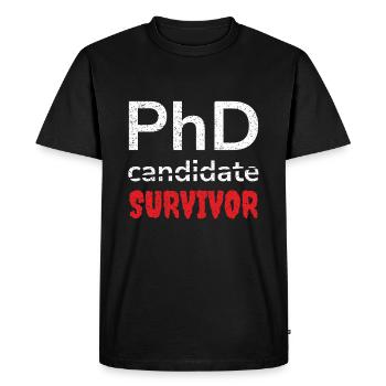 Doctorat Survivant Diplômé en doctorat - T-shirt Premium bio Homme - noir - Devant - Nico (187cm)