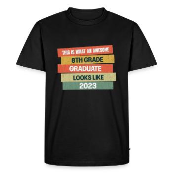 Retro Awesome 8th Grade Graduate Graduating 2023 - Men's Premium Organic T-Shirt - black - Front - Nico (187cm)