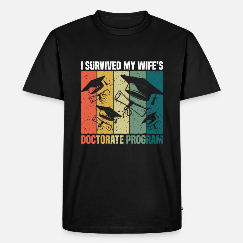 Retro-Doktoranden-PhD-Absolventen - Männer Premium Bio T-Shirt - Schwarz