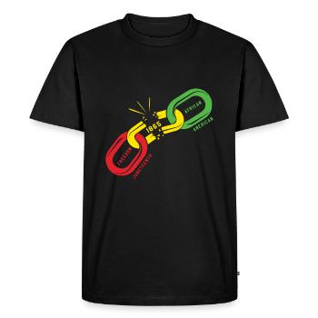 Freedom Chain célèbre l’histoire des Noirs de Juneteenth - T-shirt Premium bio Homme - noir - Devant - Nico (187cm)