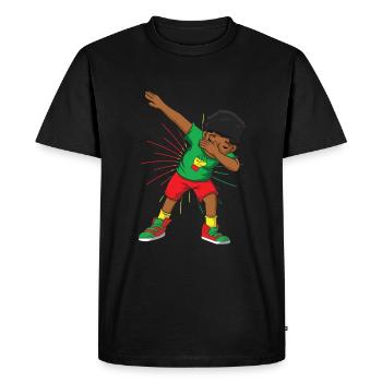 Dab Kid célèbre l’histoire des Noirs de Juneteenth - T-shirt Premium bio Homme - noir - Devant - Nico (187cm)