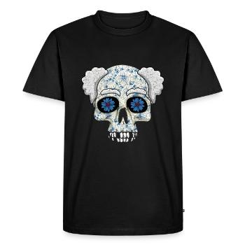 Grand-père Abuelo Journée des grands-parents Día De Los Muertos - T-shirt Premium bio Homme - noir - Devant - Nico (187cm)