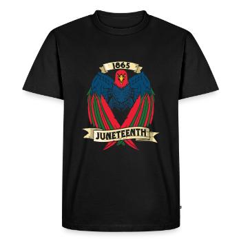 Eagle 1865 Célébrez l’histoire des Noirs de Juneteenth - T-shirt Premium bio Homme - noir - Devant - Nico (187cm)
