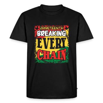 Breaking Chain célèbre l’histoire des Noirs de Juneteenth - T-shirt Premium bio Homme - noir - Devant - Nico (187cm)