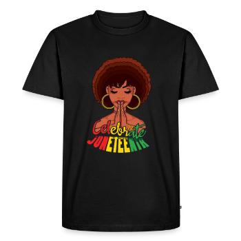 Les filles célèbrent l’histoire des Noirs de Juneteenth - T-shirt Premium bio Homme - noir - Devant - Nico (187cm)