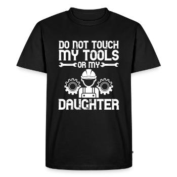 Ne touchez pas à mes outils ou à ma fille - T-shirt Premium bio Homme - noir - Devant - Nico (187cm)