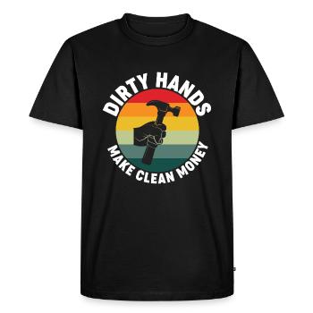 Dirty hands make clean money - mechanics - Men's Premium Organic T-Shirt - black - Front - Nico (187cm)