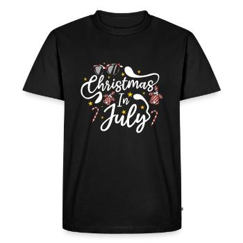 Noël Juillet Père Noël Surf Hello Summer - T-shirt Premium bio Homme - noir - Devant - Nico (187cm)