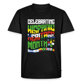 Célébrez le drapeau du patrimoine national hispanique - T-shirt Premium bio Homme - noir - Devant - Nico (187cm)