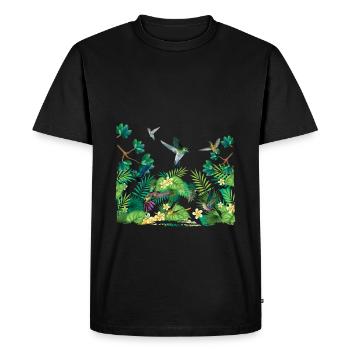 Tropical Birds Paradise Surf Hello Summer - Men's Premium Organic T-Shirt - black - Front - Nico (187cm)