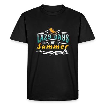 Funny Lazy Summer Surf Hello Summer - Men's Premium Organic T-Shirt - black - Front - Nico (187cm)