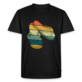 Vintage Flip Flops Beach Surf Hello Summer - Men's Premium Organic T-Shirt - black - Front - Nico (187cm)