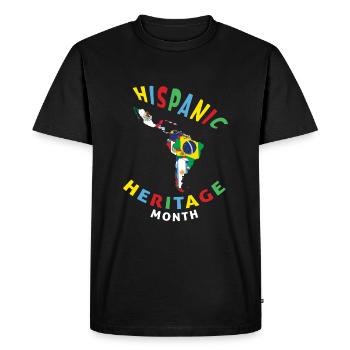 Les drapeaux de la carte célèbrent le patrimoine national hispanique - T-shirt Premium bio Homme - noir - Devant - Nico (187cm)