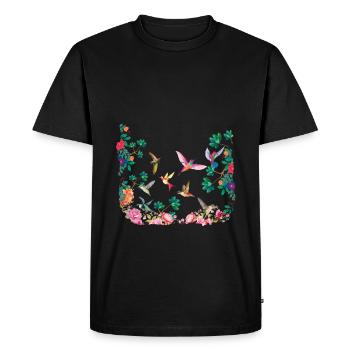 Tropical Birds Paradise Decor Surf Hello Summer - Men's Premium Organic T-Shirt - black - Front - Nico (187cm)