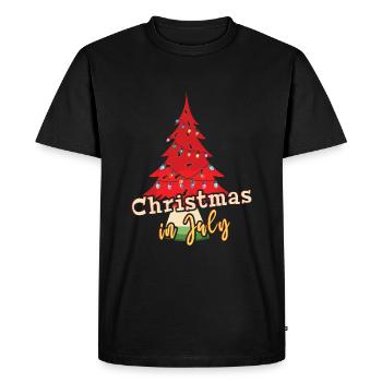 Watermelon Fruit Christmas July Santa Hello Summer - Men's Premium Organic T-Shirt - black - Front - Nico (187cm)