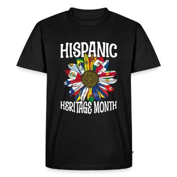 Sunflower Flags National Hispanic Heritage - Men's Premium Organic T-Shirt - black - Front - Nico (187cm)