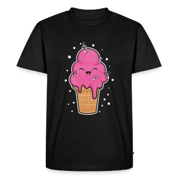 Kawaii Cream Funny Dessert Hello Summer - Men's Premium Organic T-Shirt - black - Front - Nico (187cm)