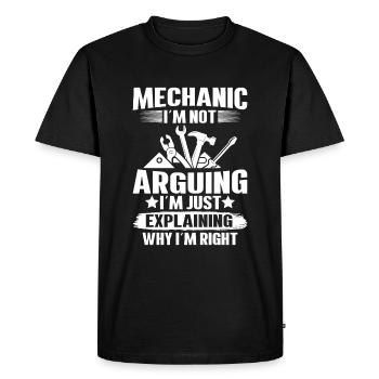 Mechanic, I'm not arguing, I'm just explaining - Men's Premium Organic T-Shirt - black - Front - Nico (187cm)